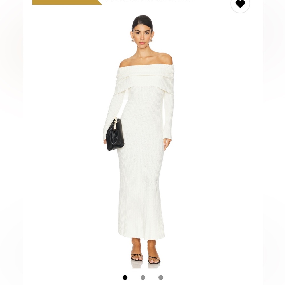 Lovers + Friends Off-Shoulder White Midi Dress